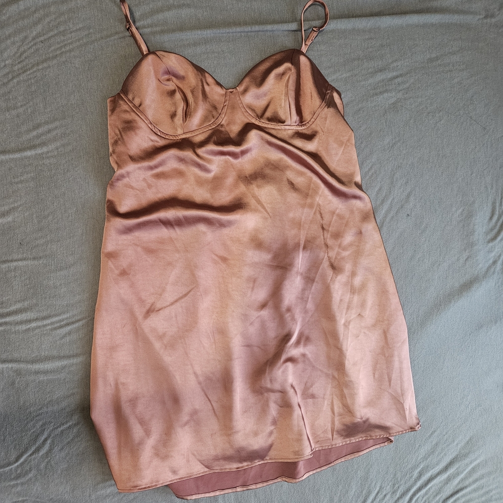Wild Fable Satin Dress in Pink